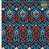Navy Blue Ikat Patterned Digital Printed Fabric